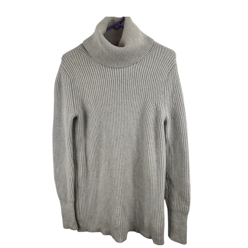 Banana Republic Todd & Duncan Scottish Cashmere Sweater Cowlneck Gray Size M - Picture 2 of 12